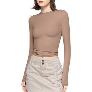 Women's Taffy Long Sleeve T Shirts Crew Neck Slim Fit Tops Sexy Basic Collection